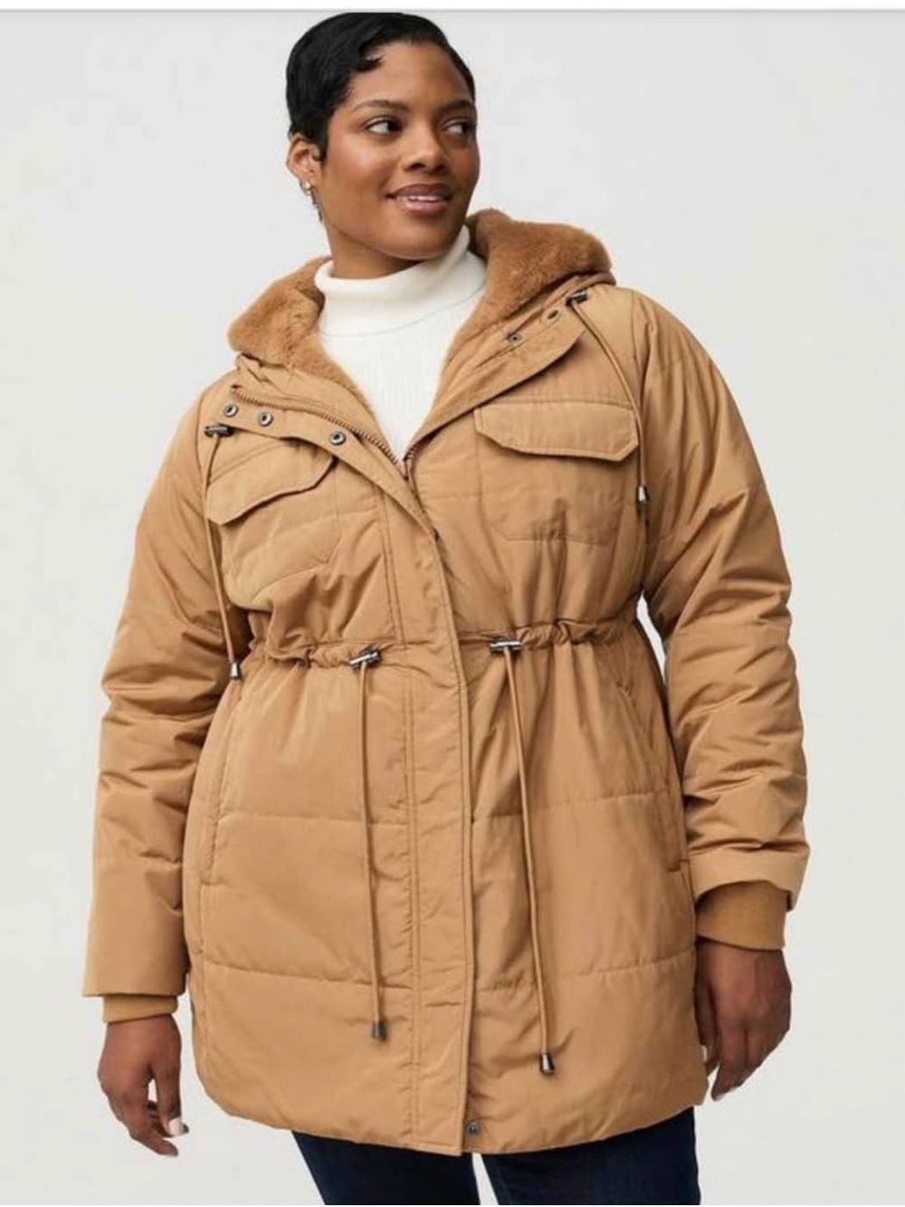 Torrid Black Hooded Puffer Parka Jacket